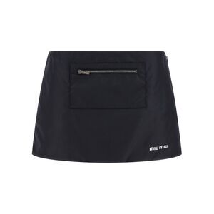 Miu Miu Blue Recycled Polyamide Long Women's Skirt